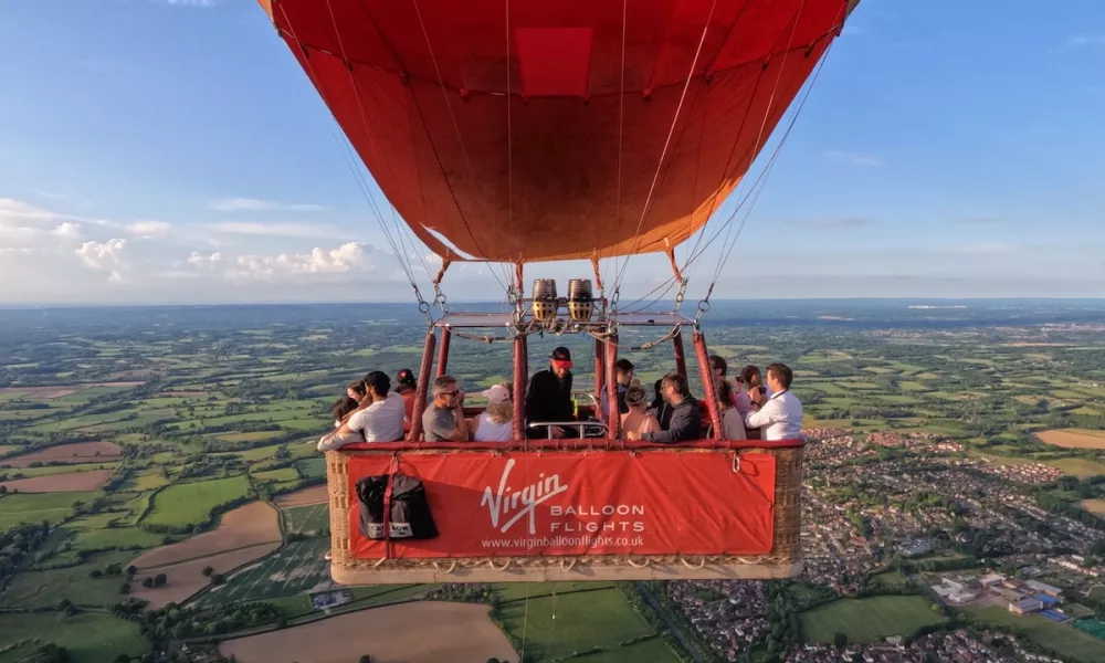 Hot air balloon ride views over Guildford
