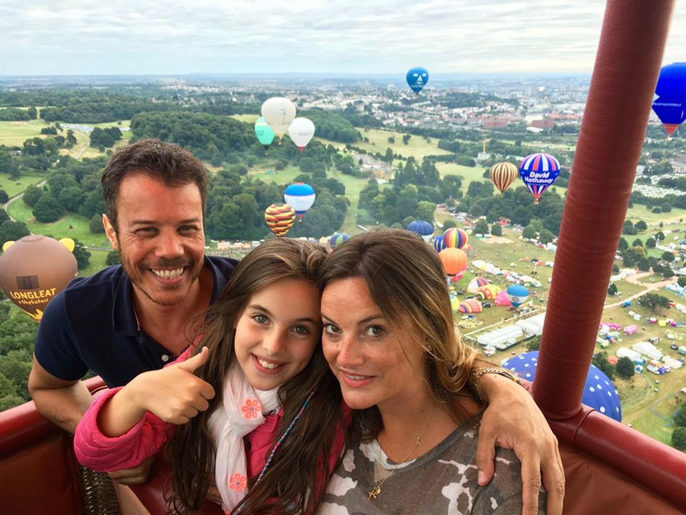 Family enjoying their Virgin hot air balloon flight together