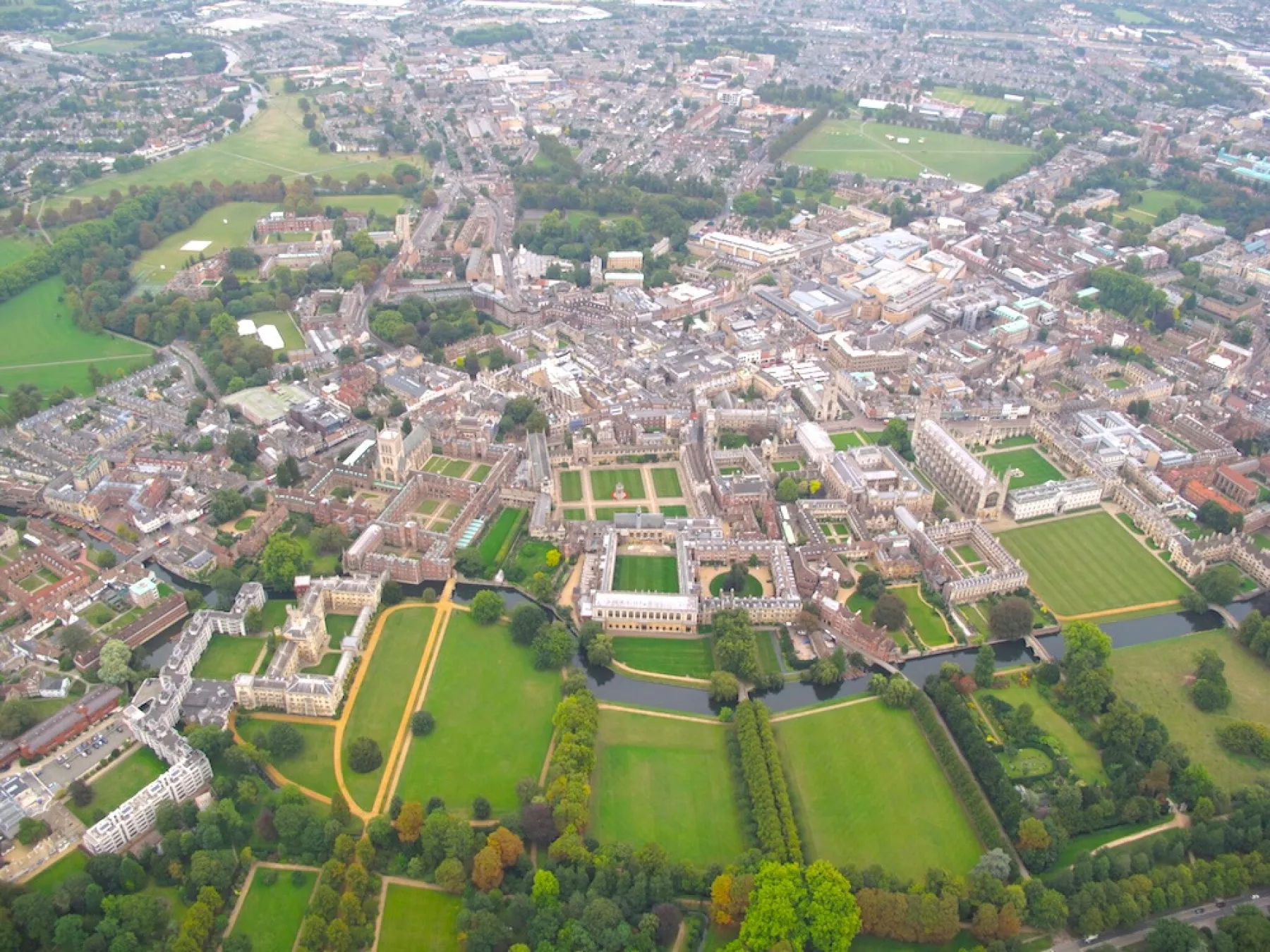 views from a hot air balloon ride over cambridge