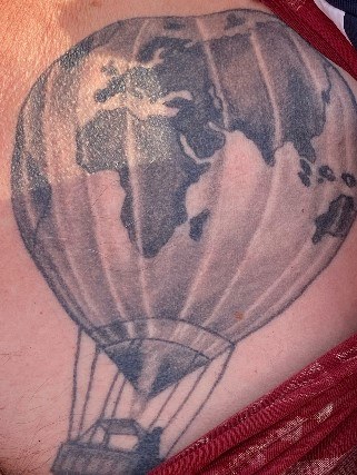 A hot air balloon tattoo